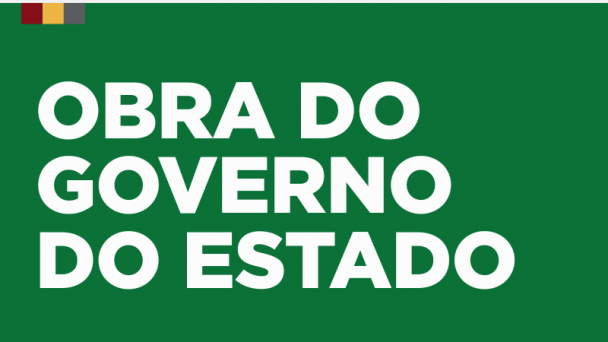 Placa de obra do governo do estado